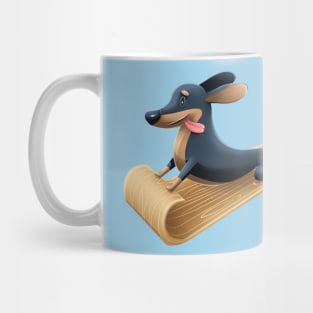 Sledding Dachshund Mug